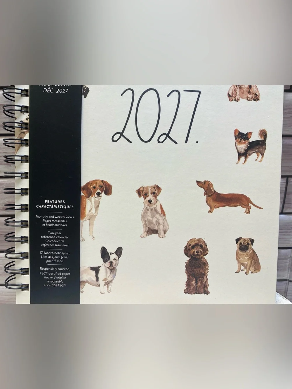 Rae Dunn❤️   “2027.”Dogs L size 17-month Planner NEW